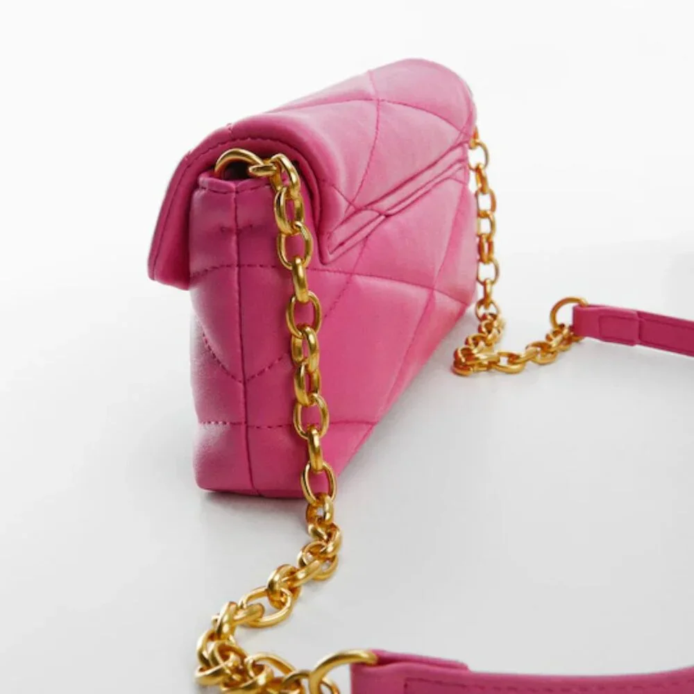 Mango Pink Quilted Chain Bag/NWT